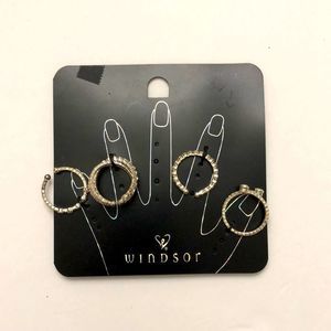 Rhinestone silver color asst rings brand new